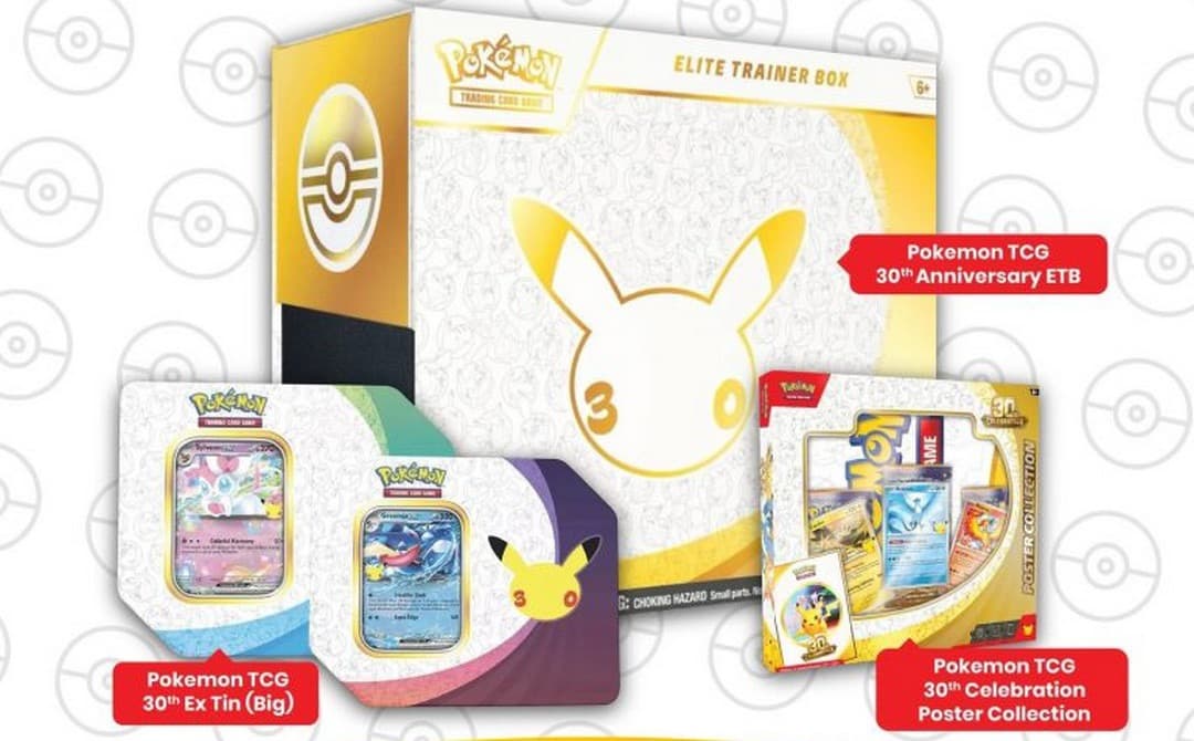 Pokémon TCG 30th Celebration at Cheers: Elite Trainer Box $89.90 and Ex Tins $49.90 From 1pm Thu 24 Sep, but the ETB Is at Only 4 Stores