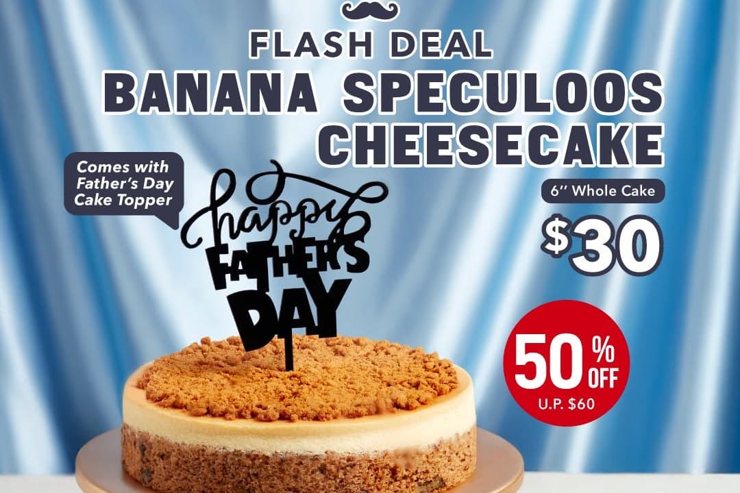 Coffee Bean Father's Day Banana Speculoos Cheesecake — 50% Off Pre-Order (Order Through Sun 7 Jun 2026)