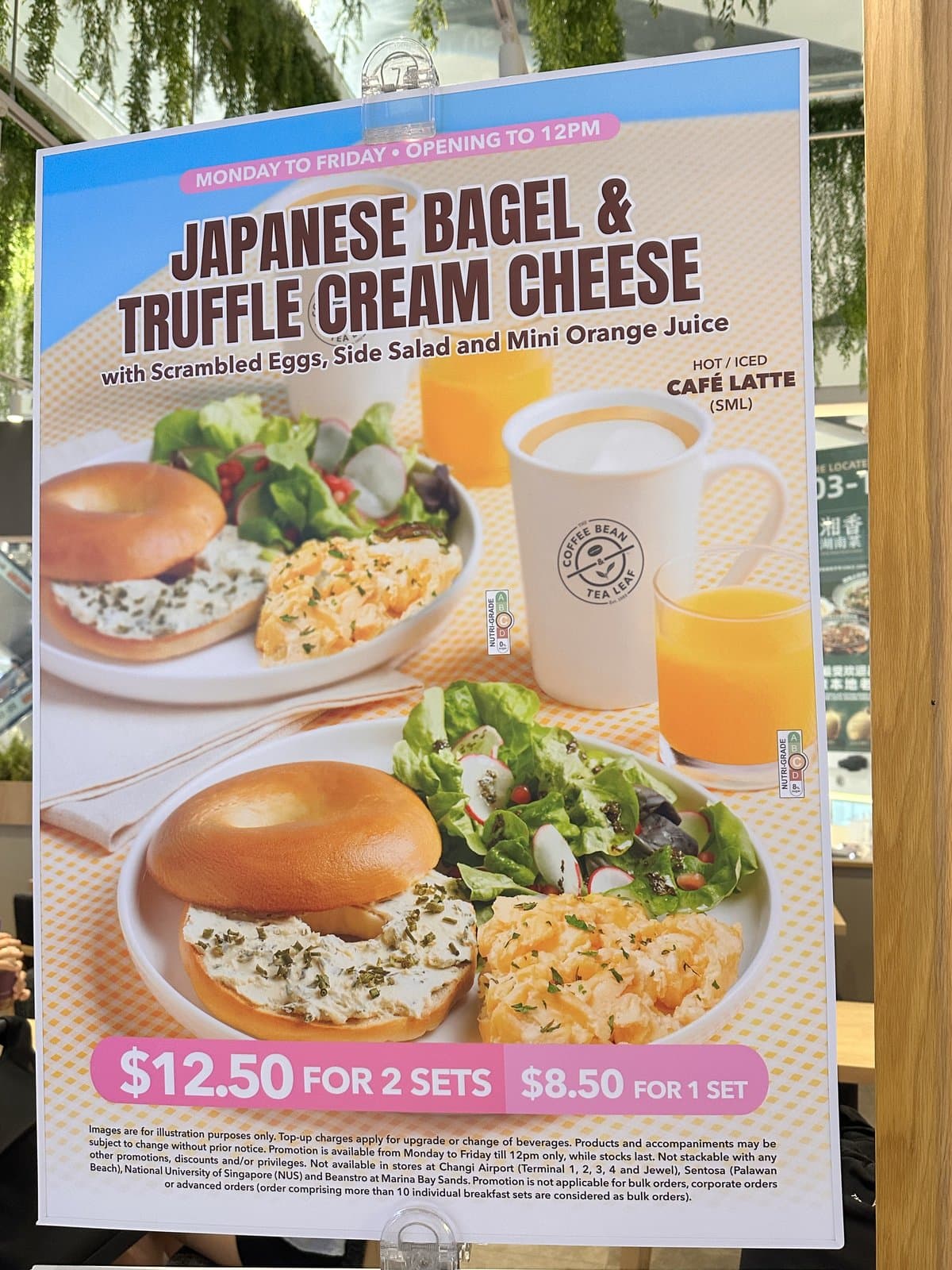 Coffee Bean Drops a New Weekday Breakfast Set: Japanese Bagel + Truffle Cream Cheese, From S$8.50 (Mon-Fri Till 12pm)