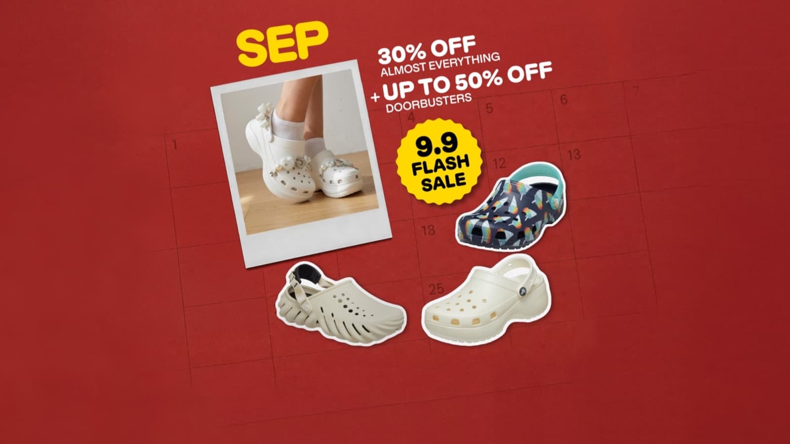 Crocs 9.9 Flash Sale: 30% Off Almost Everything Online to 9 Sep 2026, and Exactly One Shoe Is Really 50% Off