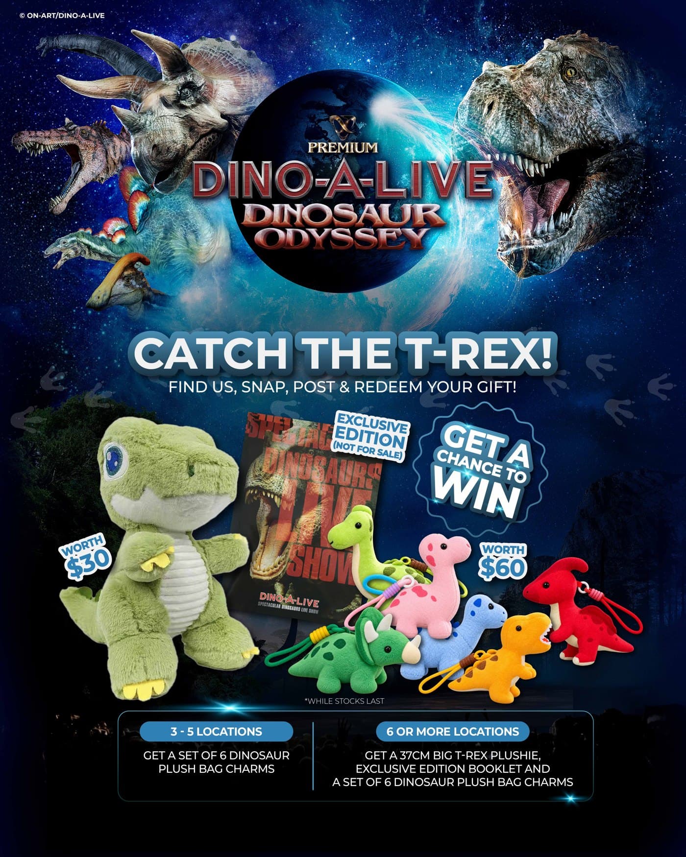 A T-Rex Is Walking Around Singapore This Weekend: DINOSAUR ODYSSEY Walkabout at Jewel, Westgate, Waterway Point & More (23-25 Oct), Free Plush Toys for Spotters