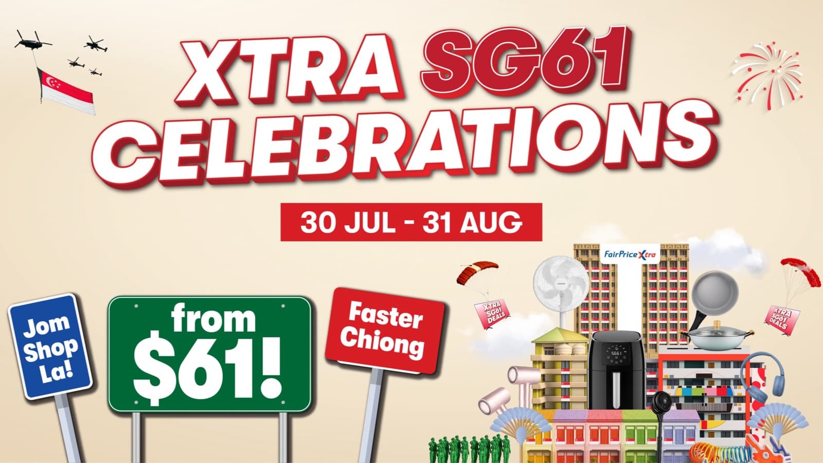 FairPrice Group's SG61 Deals Are Live — Free Goodie Bag With $61 Spend, National Day Buys From $61, Up to 37% Off Seafood (Till 31 Aug)
