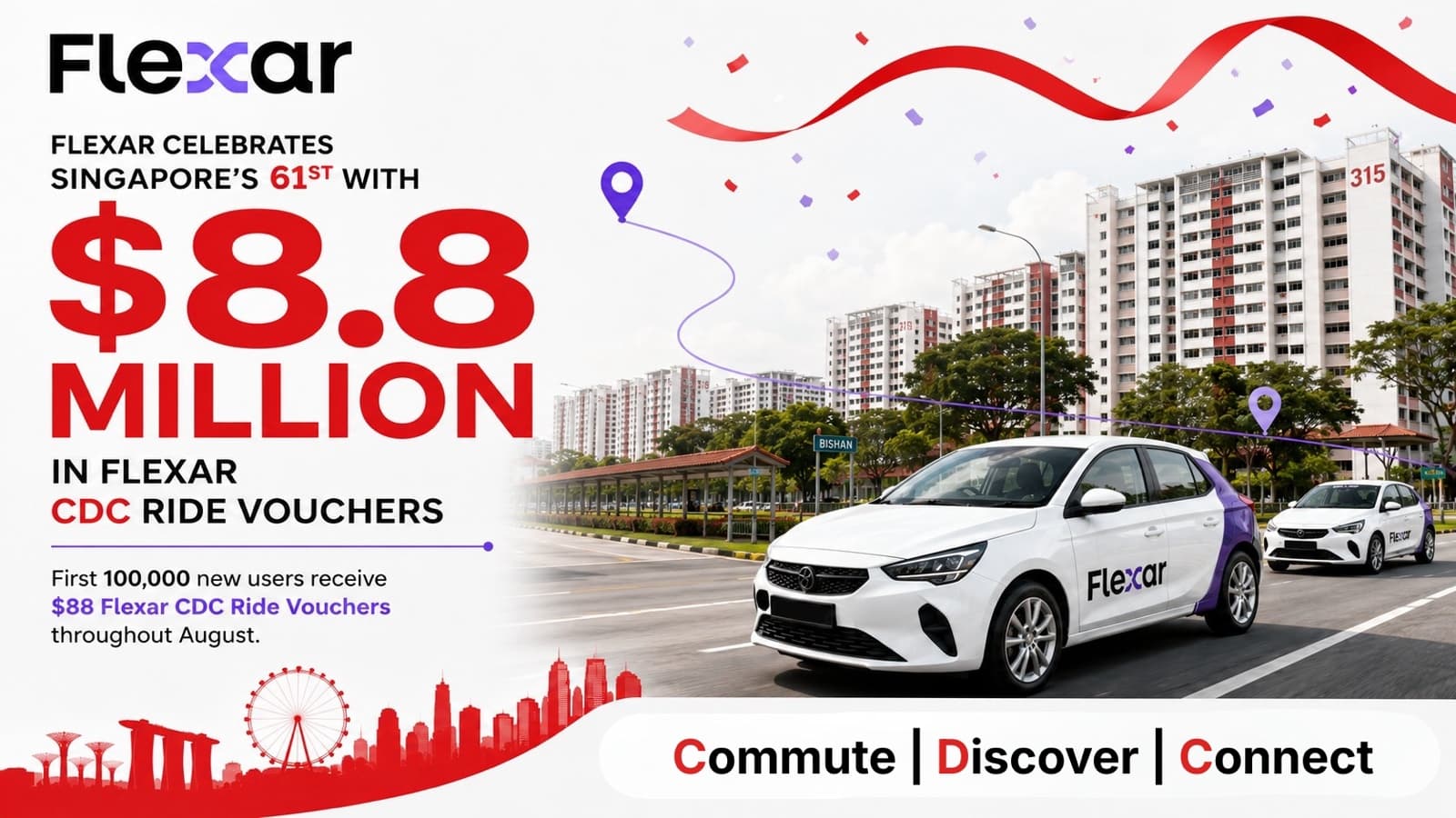 Flexar's SG61 Deal — First 100,000 New Sign-Ups Get S$88 in Ride Vouchers (1–31 August 2026)