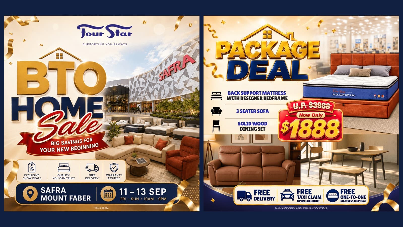 Four Star's BTO Home Sale, SAFRA Mount Faber, 11 to 13 Sep 2026: the $1,888 Package Is 53% Off, Not 80%, and It Lands $112 Short of the Cheapest Free Gift