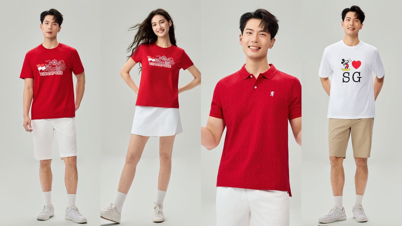 Giordano SG61 National Day Deals — FREE T-Shirt Above $61, Buy 2 Get 40% Off the NDP Range & 30% Off the Disney Mickey 'I LOVE SG' Tees