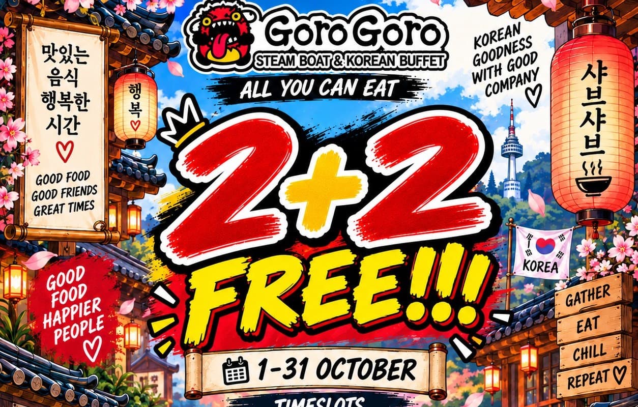 GoroGoro Steamboat 2+2 Free: Four Eat for the Price of Two at The Centrepoint, 1-31 Oct 2026