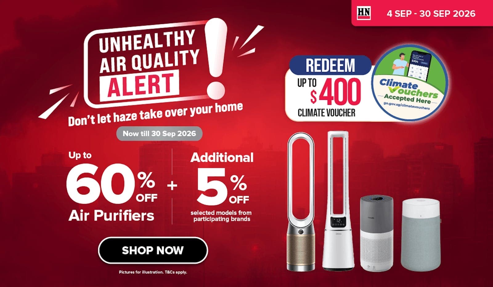 Harvey Norman's Haze Alert Sale: Up to 60% Off Air Purifiers to 30 Sep, and Only 1 of the 22 Models Takes Your Climate Voucher