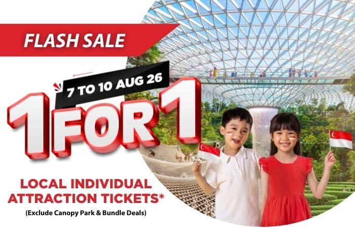 Jewel Canopy Park 1-for-1 Flash Sale — Buy 7–10 Aug, Visit Any Day Till 31 Aug 2026: Bouncing Net From $10.45 a Head, Mirror Maze From $7.95