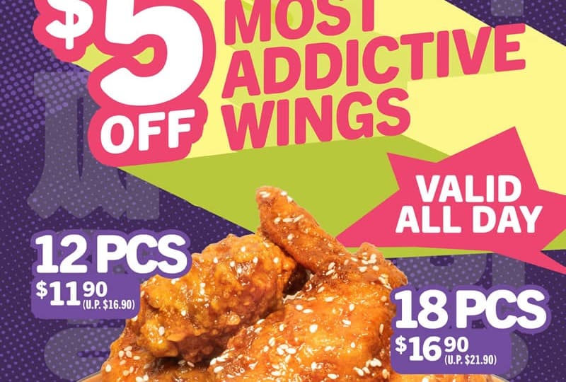 JINJJA Chicken — $5 Off Signature Fried Chicken Wings: 12pcs $11.90 & 18pcs $16.90, All Day Till 31 Jul 2026