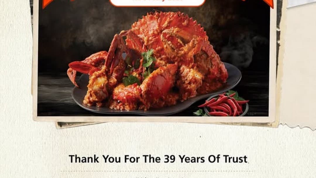 JUMBO Seafood — 500g Mud Crabs from $39 + Anniversary Perks (Till 30 Sep 2026)