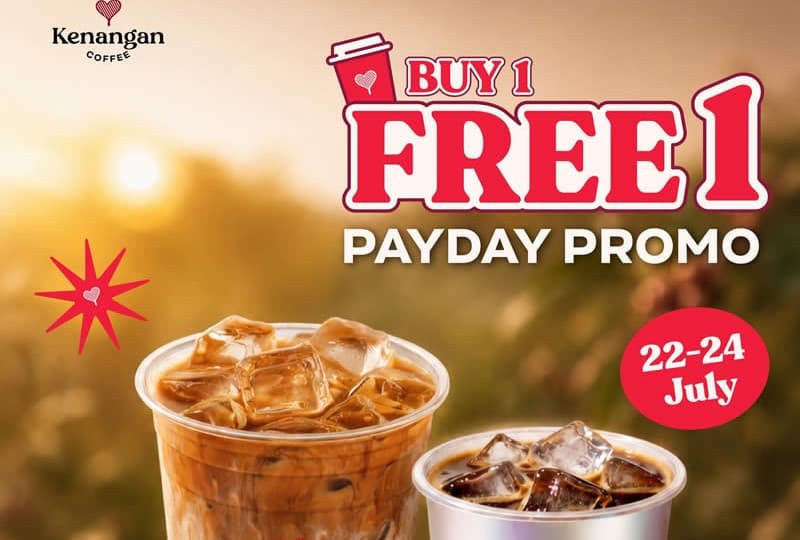 Kenangan Coffee Payday Promo — Buy 1 Regular Coffee, Get 1 Free From 22 to 24 July 2026, App Only, All 10 Outlets
