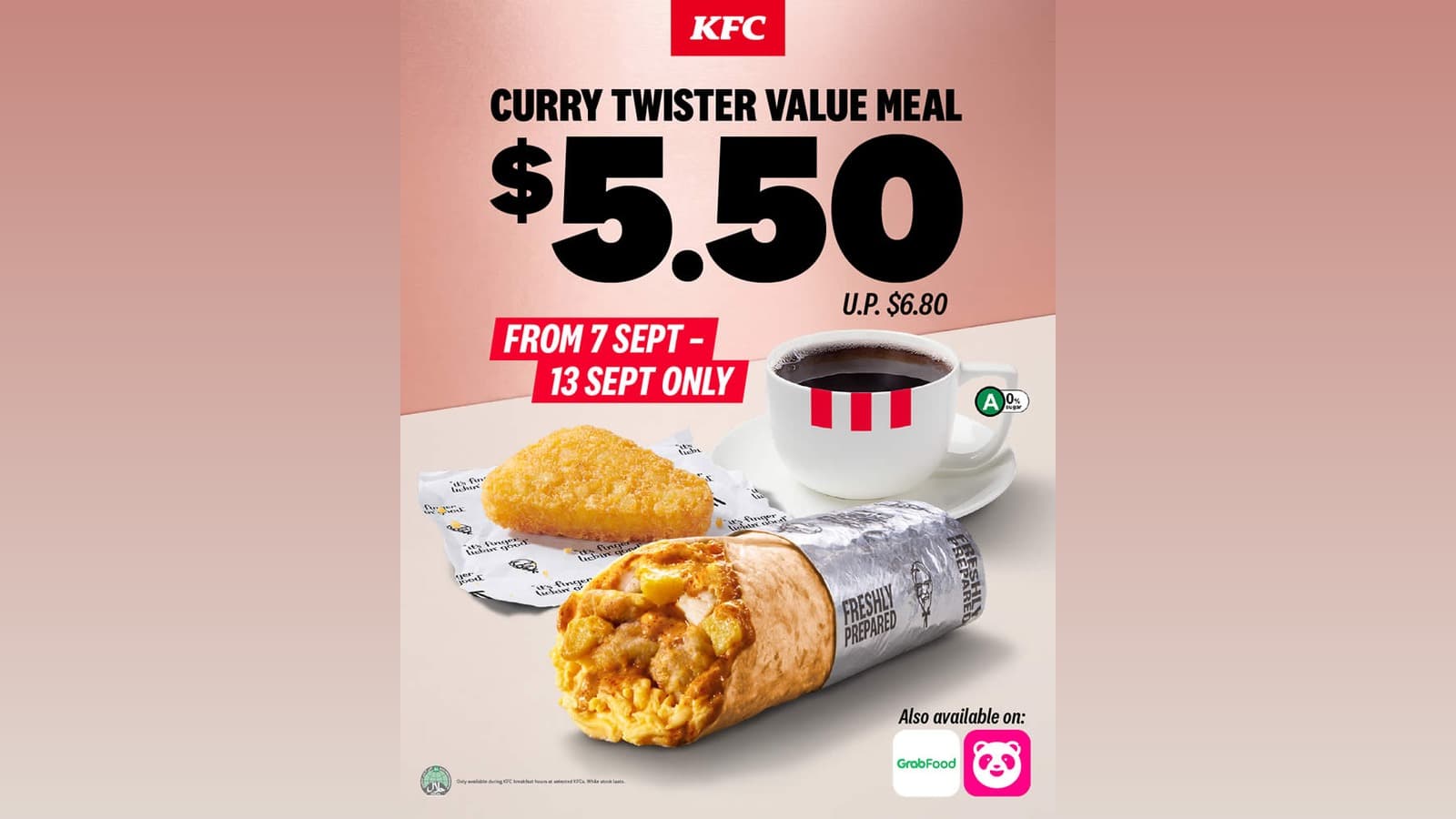KFC's Curry Twister Breakfast Meal Drops to $5.50 for One Week, But Only Before 10.45am