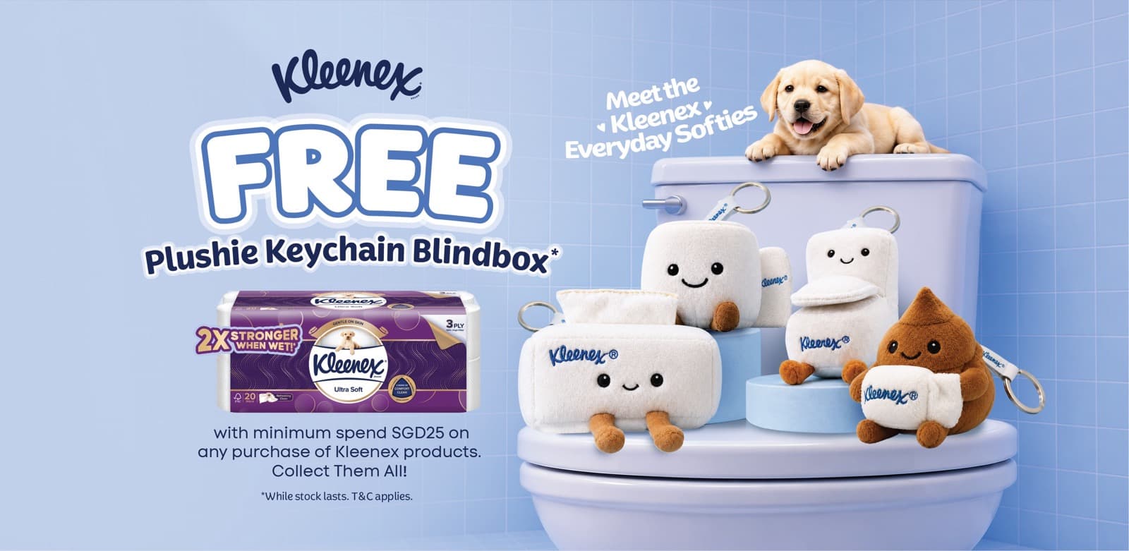Kleenex 'Everyday Softies' — FREE Plushie Keychain Blind Box (Worth $18) With $25 Spend, at 5 Supermarket Chains (20 Jul–15 Sep)