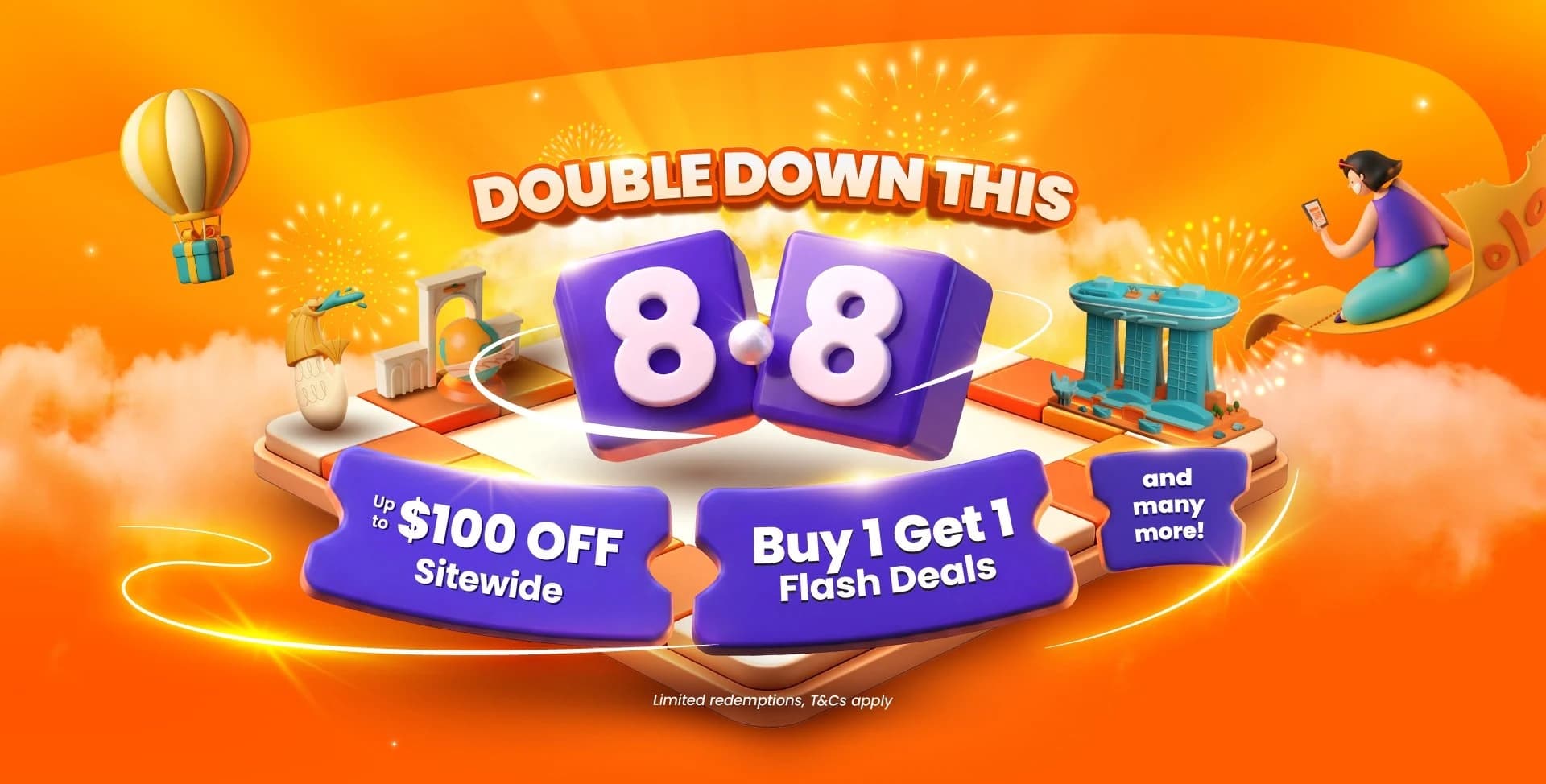 Klook's 8.8 Sitewide Codes Drop at 10am on 8 Aug — $20/$45/$80 Off, But You Only Get ONE, and the Banner's "$100 Off" Isn't in the Code Table