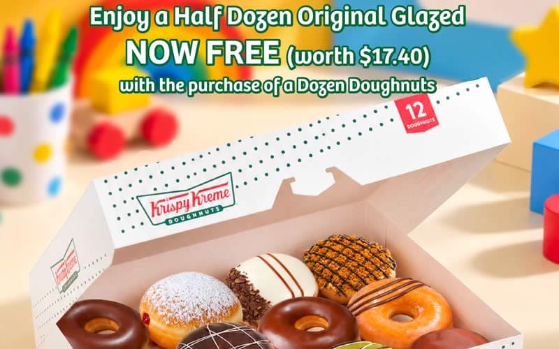 Krispy Kreme Children's Day: Buy a Dozen, Get 6 Original Glazed Free (1-7 Oct 2026)