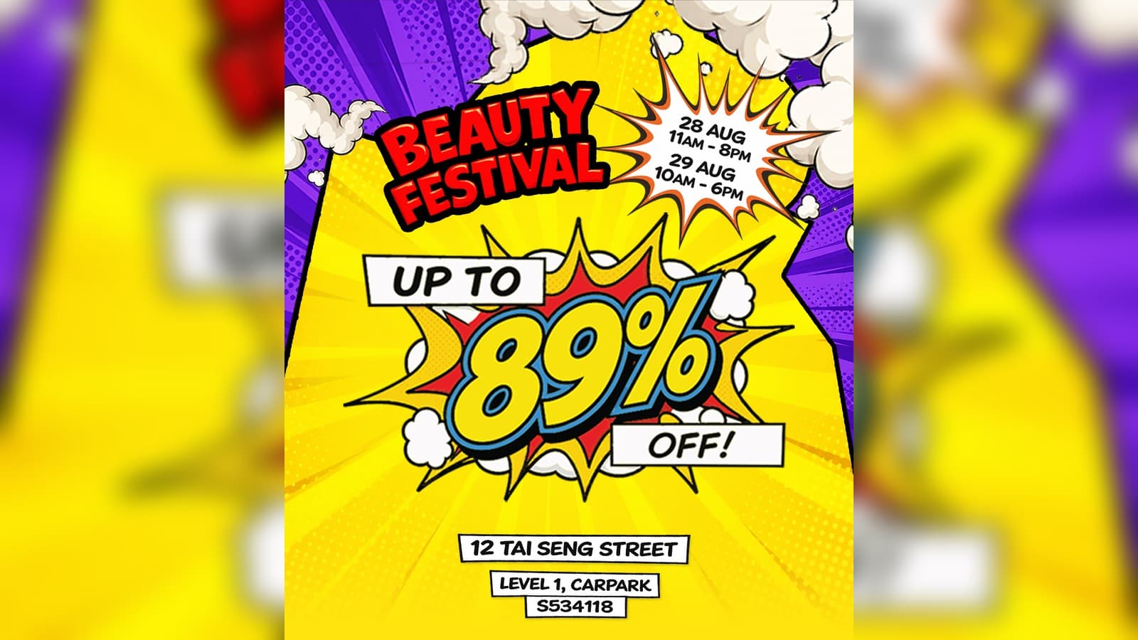 LUXASIA's Beauty Festival Runs Fri–Sat in Its Own Tai Seng Carpark With Up to 89% Off 65 Brands — But the 10am Friday “Priority Hour” Is a DBS/POSB Cardmembers Preview Capped at the First 200, and LUXASIA's Own Form Says Registering Does NOT Guarantee Entry