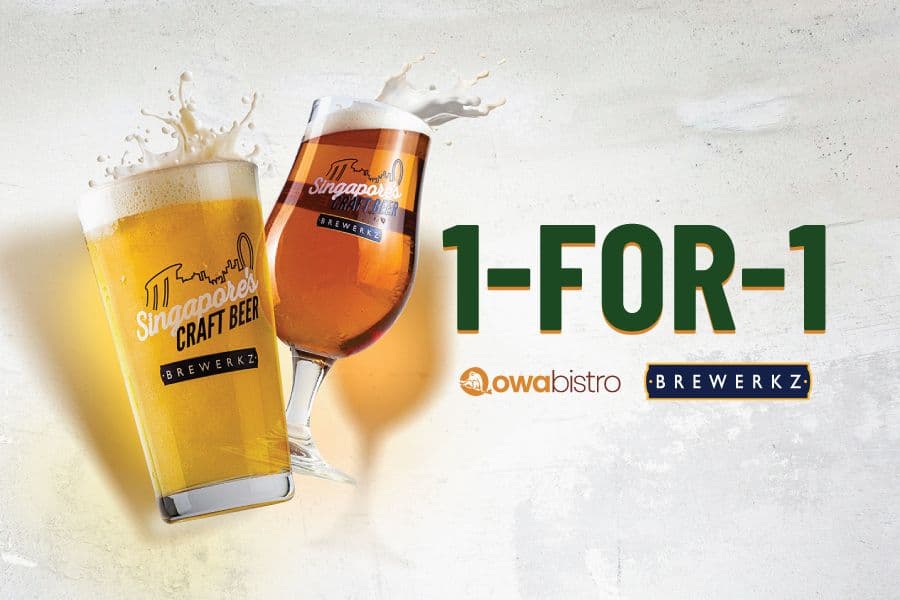 新加坡动物园入口的 Brewerkz 生啤买一送一(8 月 7 日至 9 月 30 日)—— 平日 5–8pm,地点 Owa Bistro,而且不需要动物园门票就能进