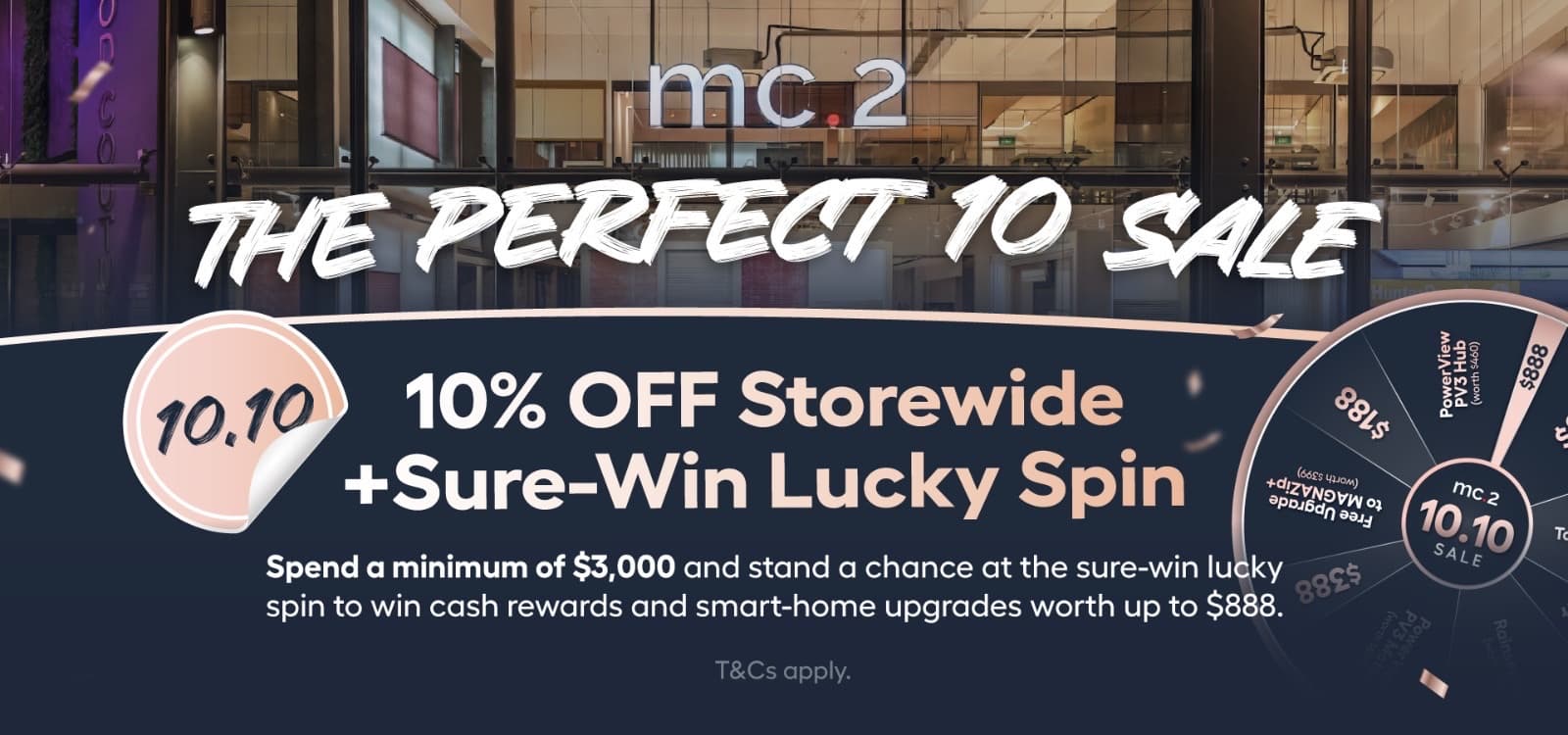 mc.2 Perfect 10 Sale: 10% Off All Curtains, Blinds and MAGNAZip+ Plus a Sure-Win Spin Worth Up to $888, 1 to 31 October 2026