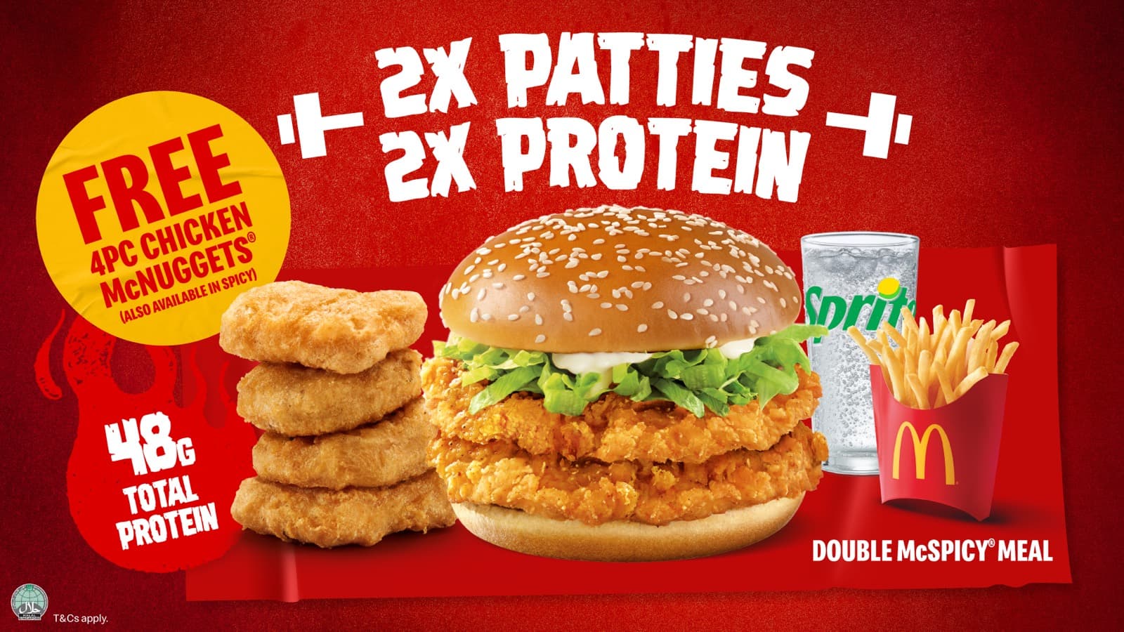 McDonald's Free 4pc Chicken McNuggets With Any Double McSpicy or Double Bulgogi Meal, 15 Oct to 4 Nov 2026