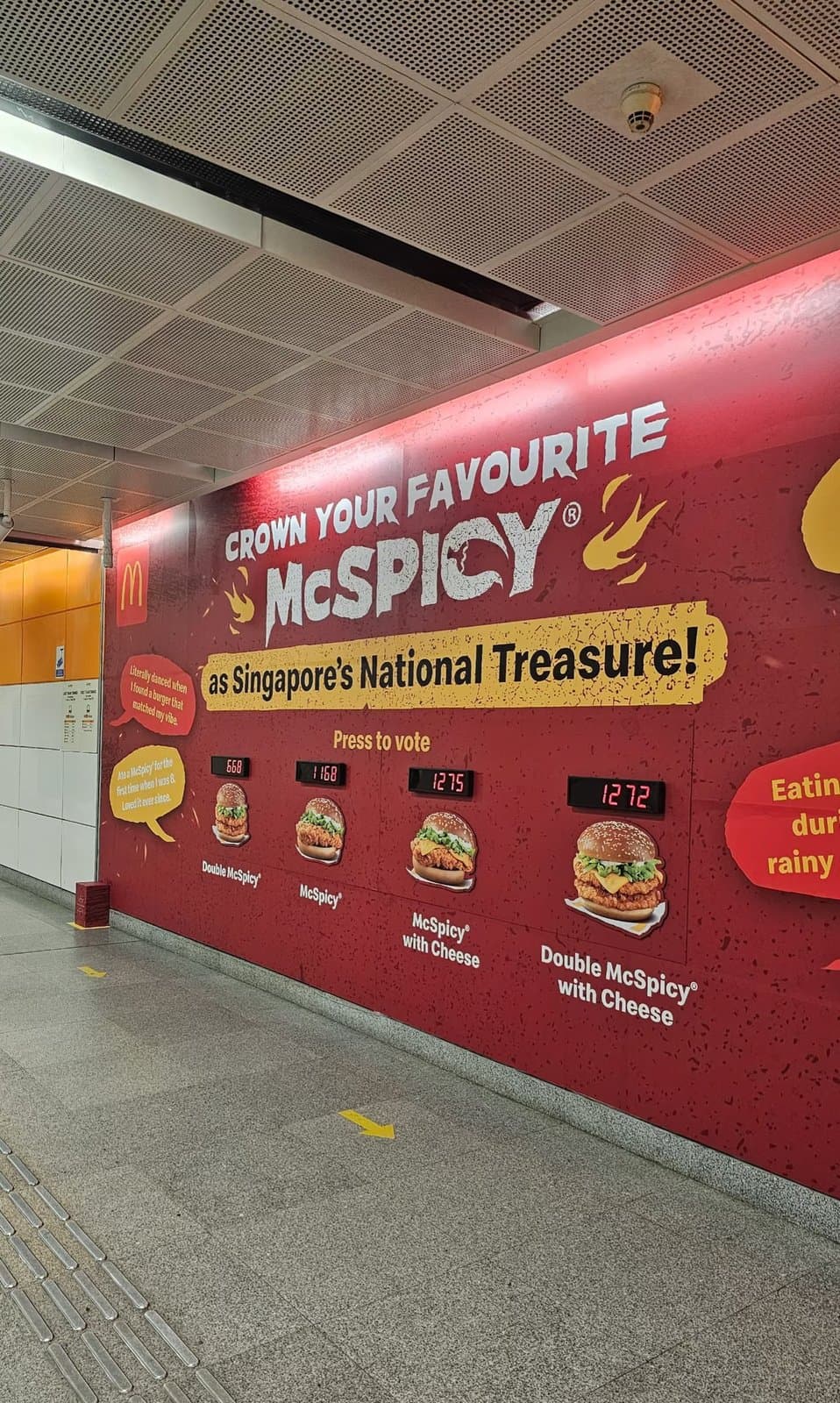 McDonald's 'Crown Your Favourite McSpicy' Vote Installation Is Live at Bishan MRT — Singapore's National Treasure Decided by You (May 2026)