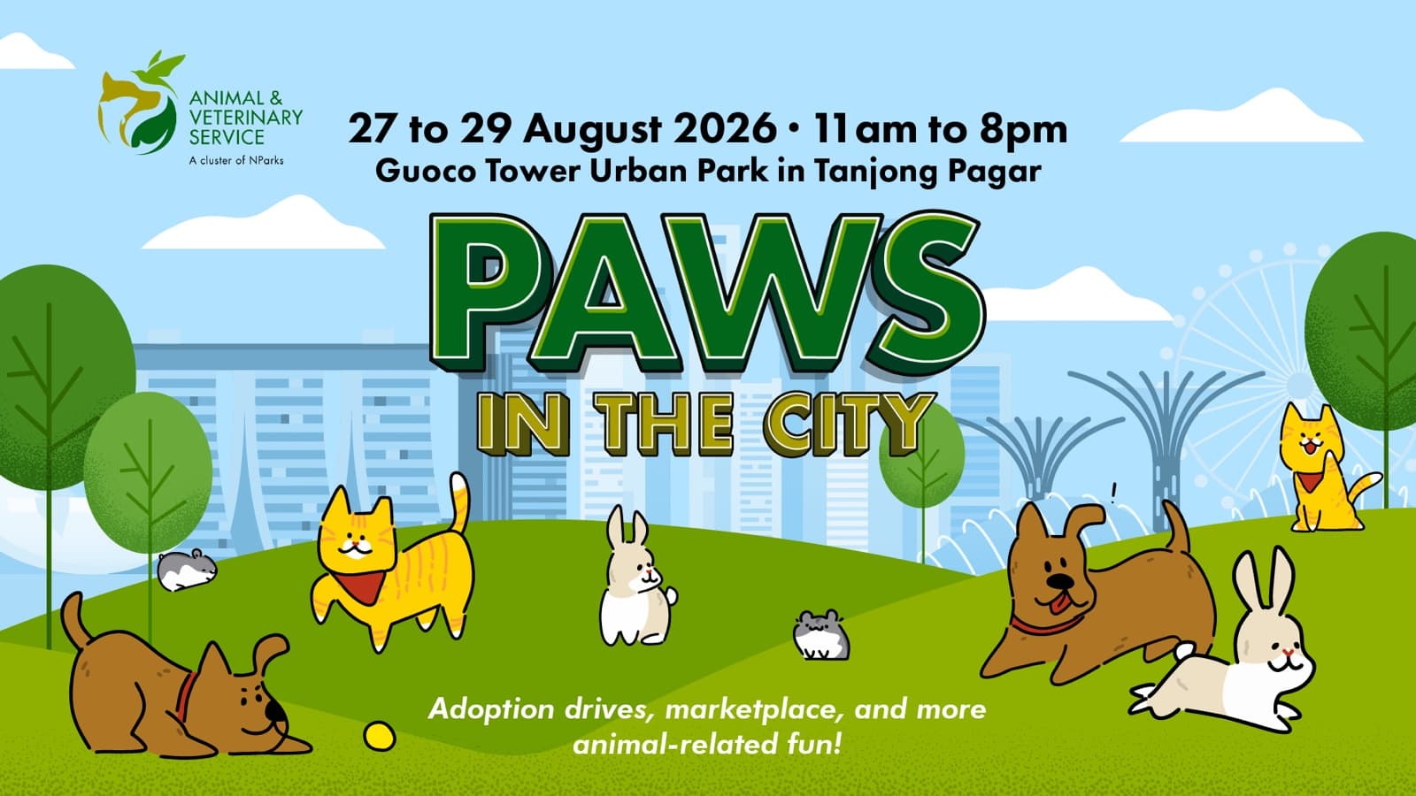 AVS Brings Its First Adoption Drive Into the CBD: Paws in the City, 27-29 August at Guoco Tower - Free Entry, 10 Rescue Groups, and a Free-Licence Deadline Two Days Later