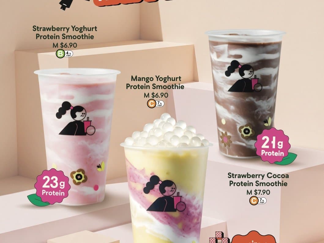 PlayMade's Protein Smoothie Series: 21-23g of Protein in a Bubble Tea From $6.90, Plus $1.40 Protein Boba, at All 28 Stores