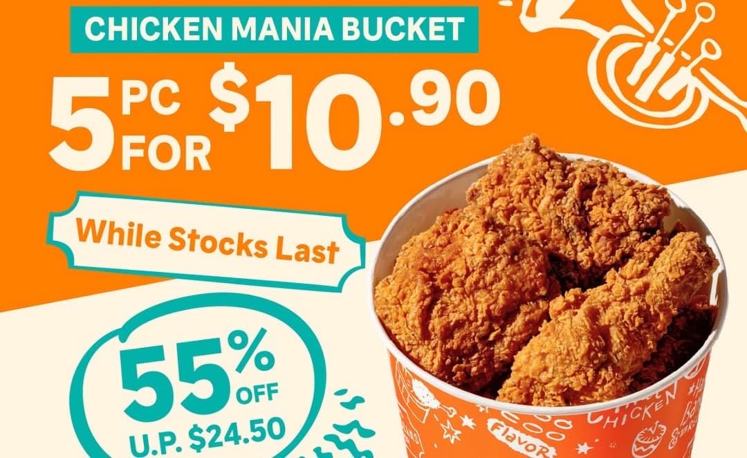 Popeyes Chicken Mania Is Back for Round Two: 5pc Signature Chicken at $10.90 (U.P. $24.50), 21 Sep to 11 Oct 2026, But This Time the Poster Prints No Opening Hours