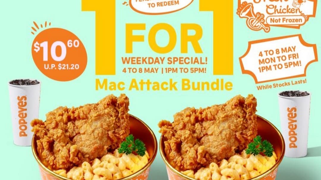 Popeyes Mac Attack — 1-for-1 Bundle Deal ENDS TOMORROW (Thu 5 Jun 2026, Last Day)
