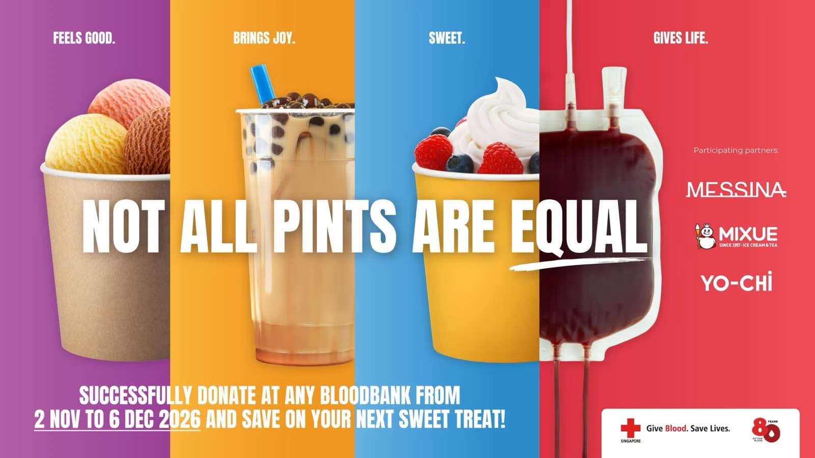 Donate Blood, Get a Mixue, Messina or Yo-Chi Dessert Voucher: Singapore Red Cross, 2 Nov-6 Dec 2026