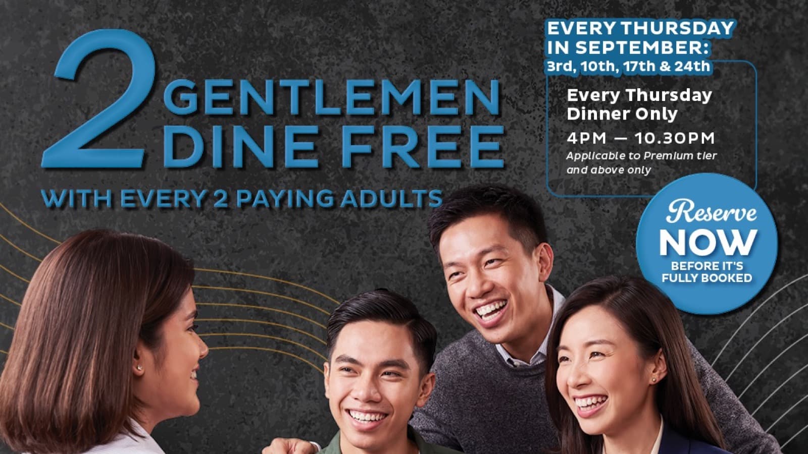Seoul Garden 2+2 Gentlemen Night: 2 Men Dine Free Every Thursday in September, From $19.95++ a Head