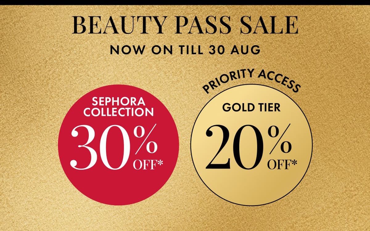 Sephora's Beauty Pass Sale Runs to Sun 30 Aug — But Sephora's Own Terms Put the 20% Under "Gold Tier Members Only", the 500-Point 10% Perk Is Switched OFF All Week, and "Discounts Cannot Be Combined" Means Your 20% Never Touches the Up-to-50% Markdowns