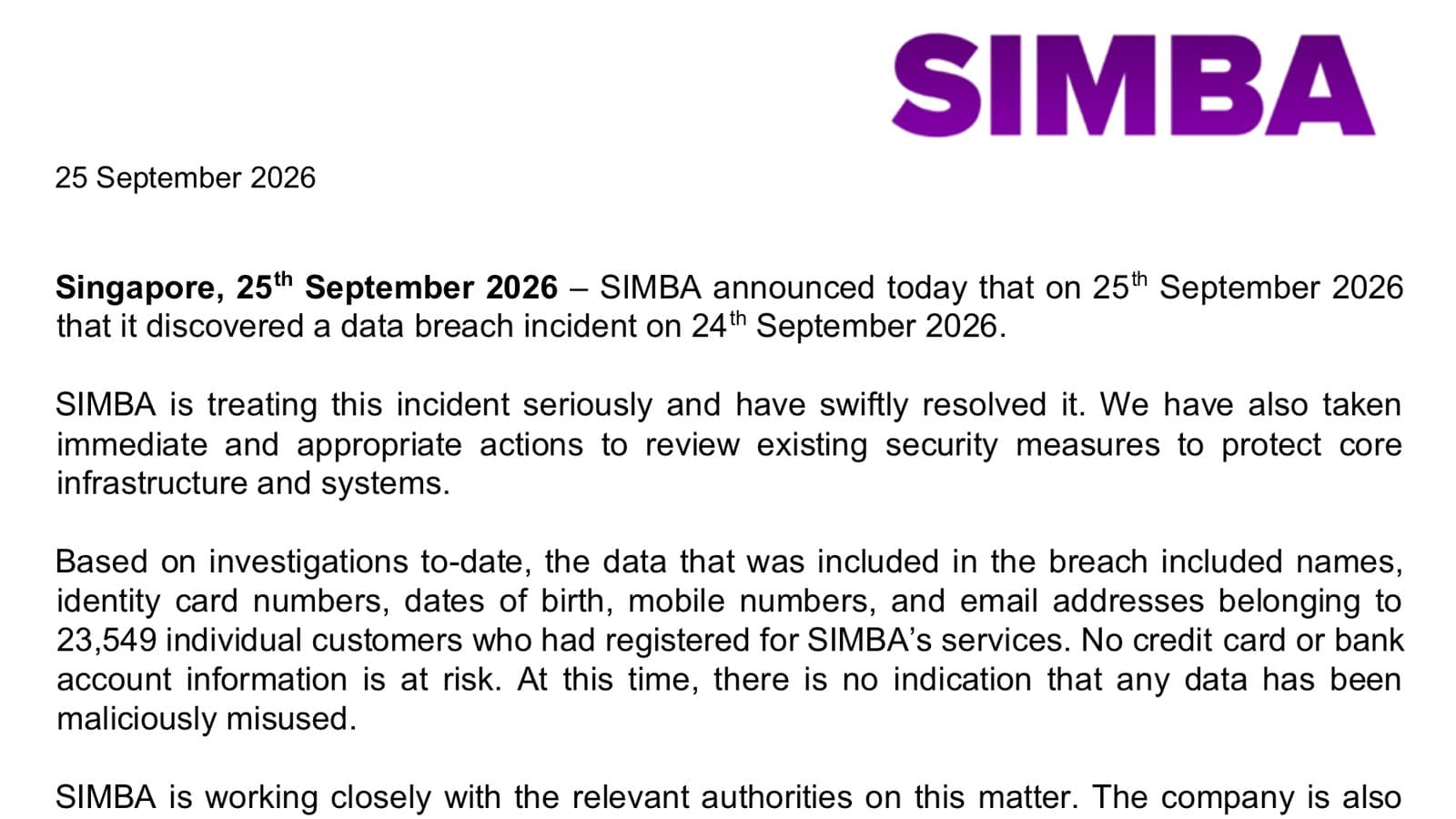 SIMBA Data Breach: 23,549 Customers' NRIC Numbers and Birth Dates Exposed, What to Do Now