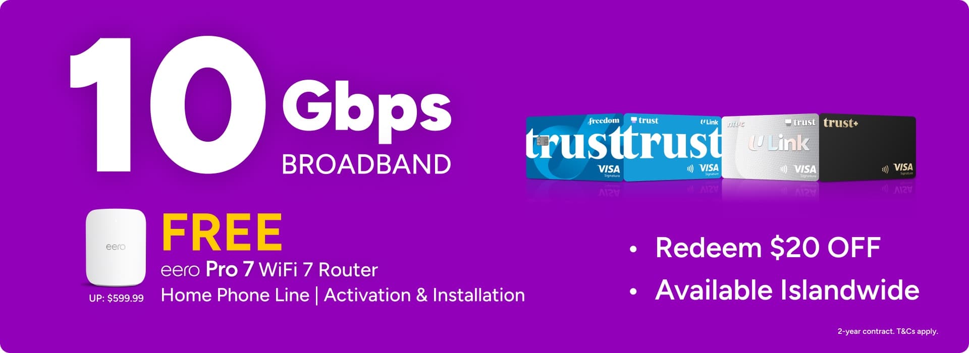 SIMBA 给 Trust 客户的 $20 折扣 9 月 30 日截止: 10Gbps 宽带 $29.99 / 30 天, 免费 eero 赠品实值 $1,049, 而不是 SIMBA 写的「超过 $700」