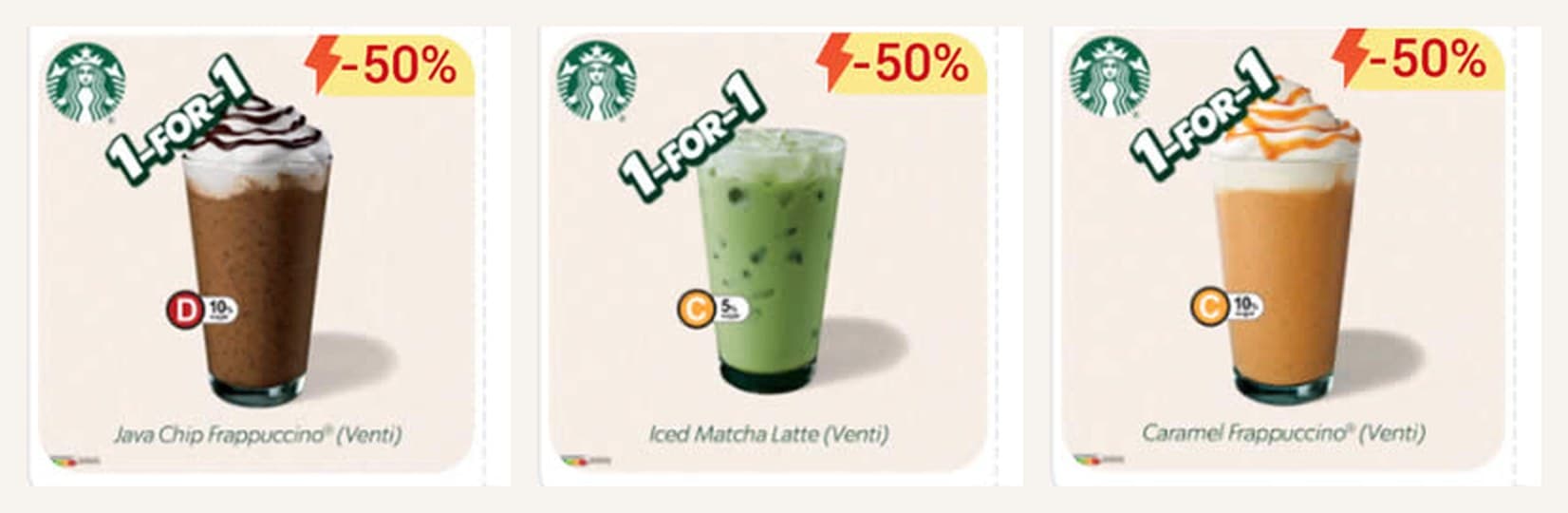星巴克 Venti 饮品买一送一 @ Shopee 7.7 — 抹茶、Java Chip、焦糖星冰乐等(7 月 7 日截止,仅限 Shopee App)