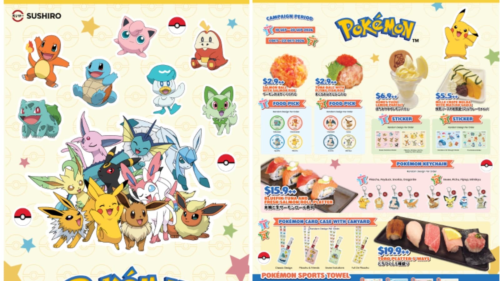 SUSHIRO x Pokémon Singapore: The Keychains and Card Cases Are Free With the Dish, and the Cheapest Way In Is $2.90++ (10 Sep to 22 Oct 2026)