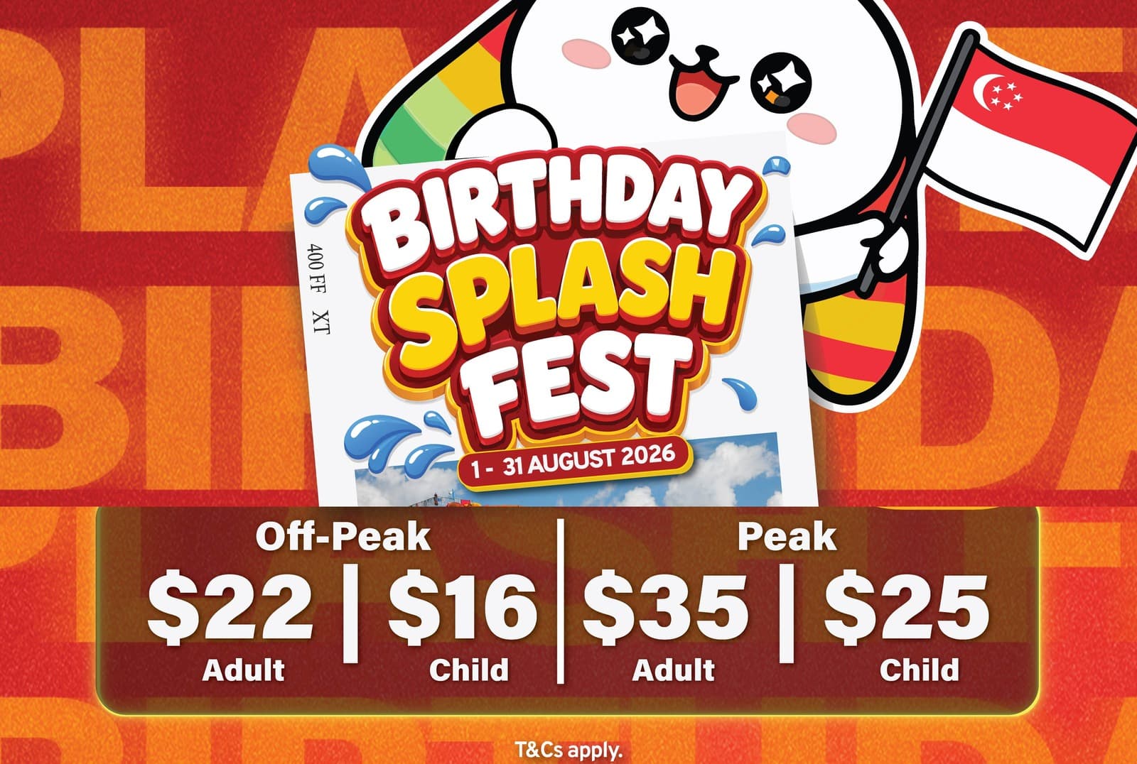 Wild Wild Wet「Birthday Splash Fest」— 8 月寿星免费入场,门票低至淡日 $22 / $16(2026 年 8 月 1 至 31 日)