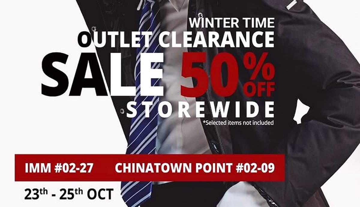 Winter Time Outlet Clearance Sale: 50% Off Storewide at IMM and Chinatown Point, 23-25 Oct 2026