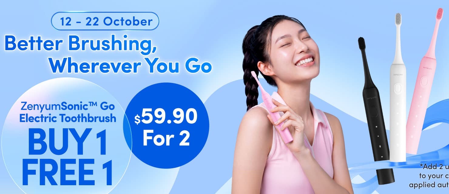 ZenyumSonic Go 买一送一: 两支电动牙刷 $59.90, 2026 年 10 月 12 日至 22 日