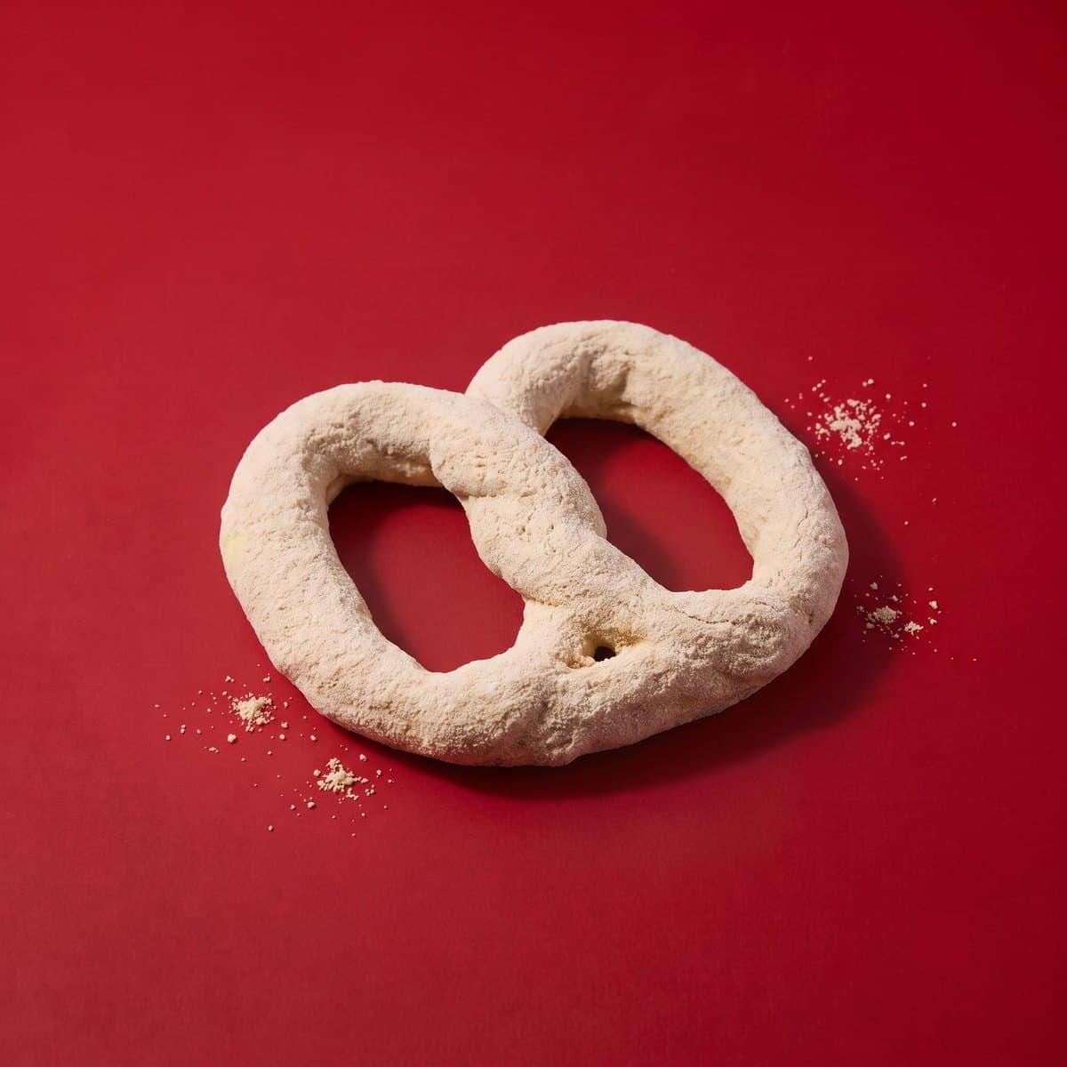 The Horlicks Pretzel from Auntie Anne's Singapore — a buttery pretzel under an even, pale cream-coloured coating of malted Horlicks powder.