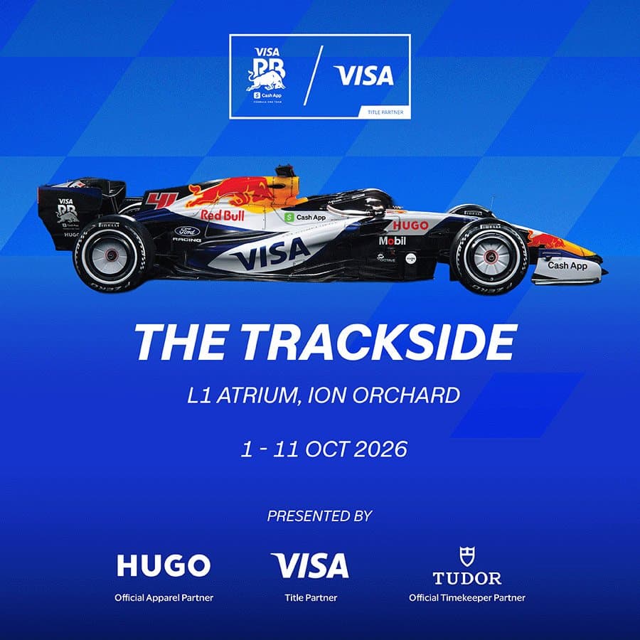 The Trackside at ION Orchard: VCARB 03 show car, L1 Atrium, 1-11 Oct 2026, presented by HUGO, Visa and TUDOR.