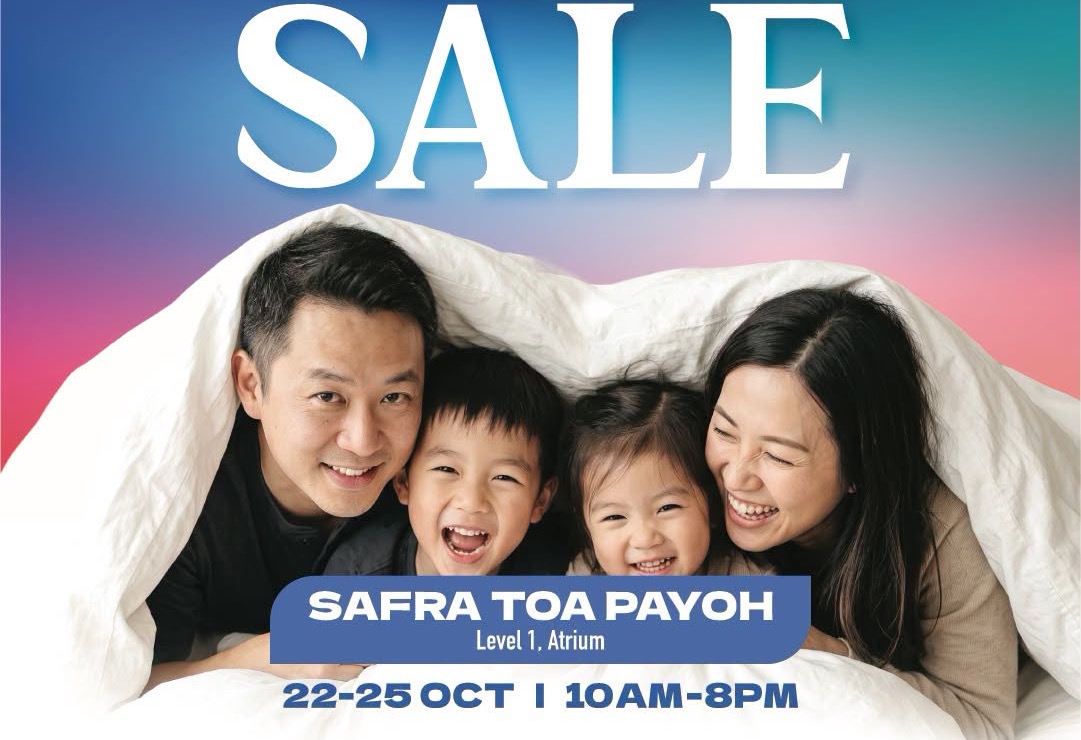 STARTED TODAY, THU 22 OCT, AND RUNS TO SUN 25 OCT (NEW FRI 16 OCT MIDDAY): JEAN PERRY'S WAREHOUSE CLEARANCE SALE TAKES UP TO 90% OFF BEDDING, BED LINENS AND HOME ACCESSORIES AT SAFRA TOA PAYOH, AND SAFRA MEMBERS GET THE SNOW CLASSIC MEMORY PILLOW AT $49 (U.P. $178), BUT ONLY THE FIRST 50 PILLOWS AND 50 FREE TOWELS ARE UP FOR GRABS