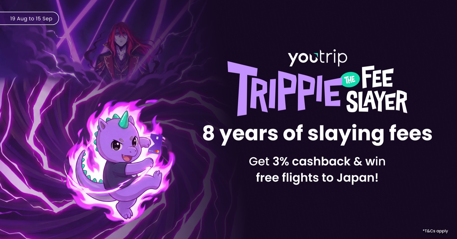 NEW SUN 23 AUG: YOUTRIP'S 8th-BIRTHDAY "3% CASHBACK" IS REALLY A FLAT S$12, AND ONLY THE FIRST 3,038 PEOPLE GET IT, BUT THE DRAW FOR 8 PAIRS OF FLIGHTS TO JAPAN HAS NO CAP AT ALL (TO 15 SEP)