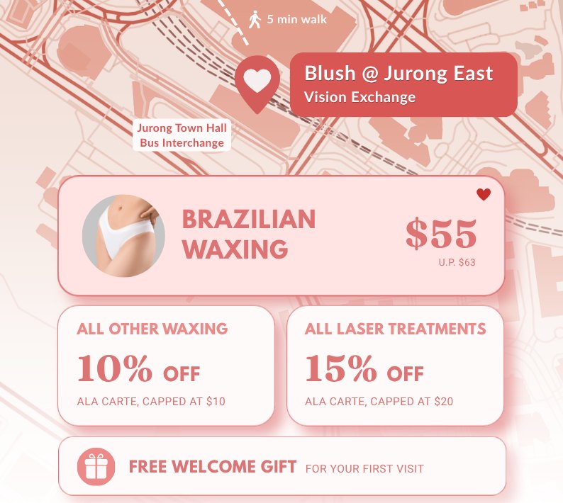 Blush: 优质硬蜡巴西蜜蜡 $63, 裕廊东分店首次 $55