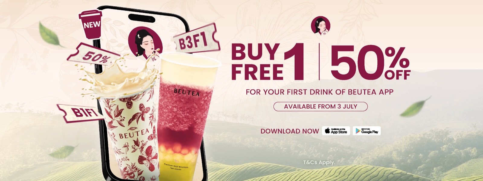 Beutea - Two Welcome Vouchers, Not One: 50% Off Plus a Buy-1-Free-1