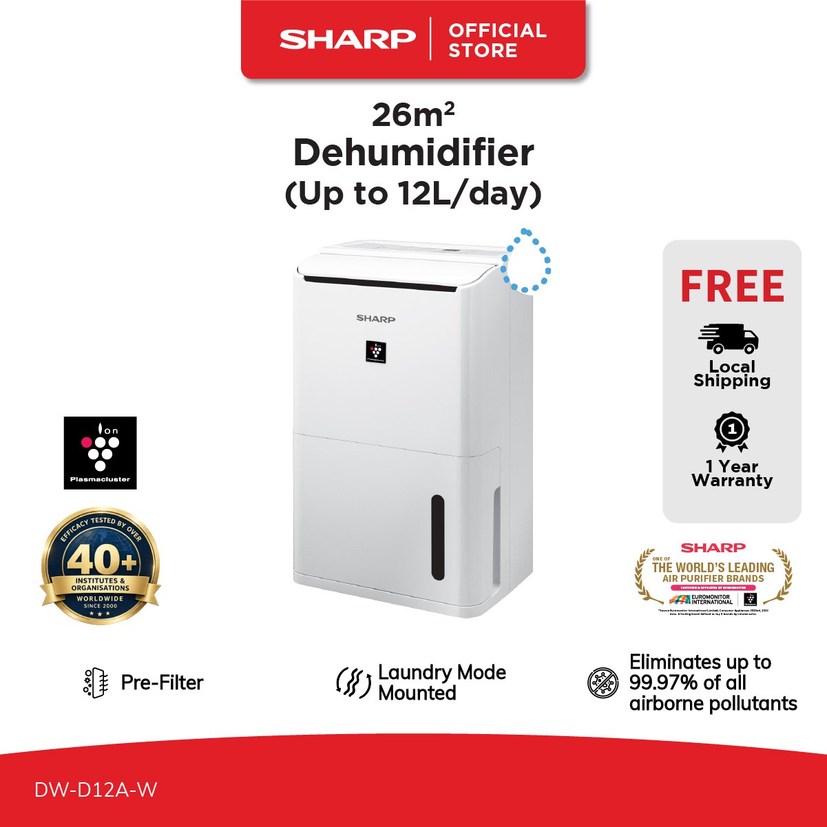 Sharp Plasmacluster: 睡房用 12L, S$349