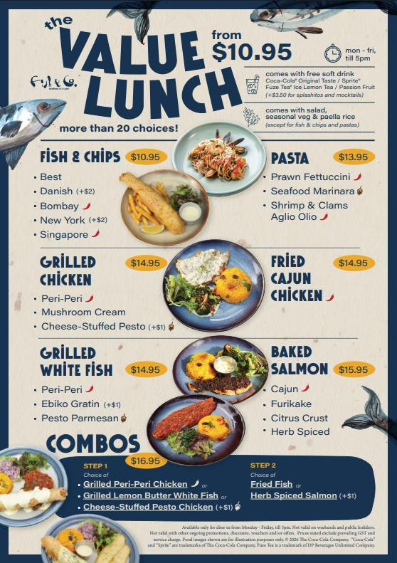Fish & Co: 平日午餐最划算, 炸鱼薯条 $10.95 附免费饮料