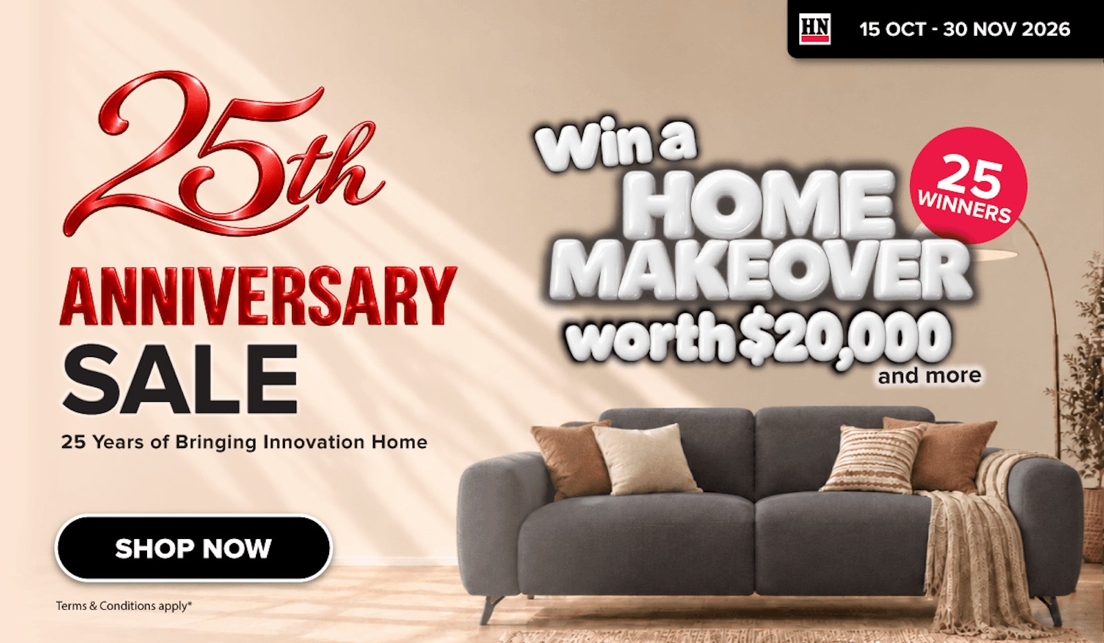 Harvey Norman: 在哪里买, 25 周年特卖至 11 月 30 日