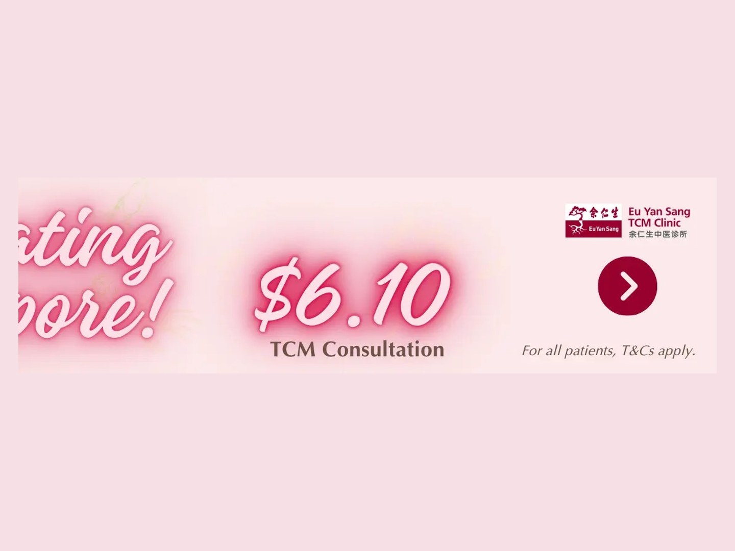 Eu Yan Sang TCM Clinic — $6.10 Consultation All August, 17 Clinics Islandwide