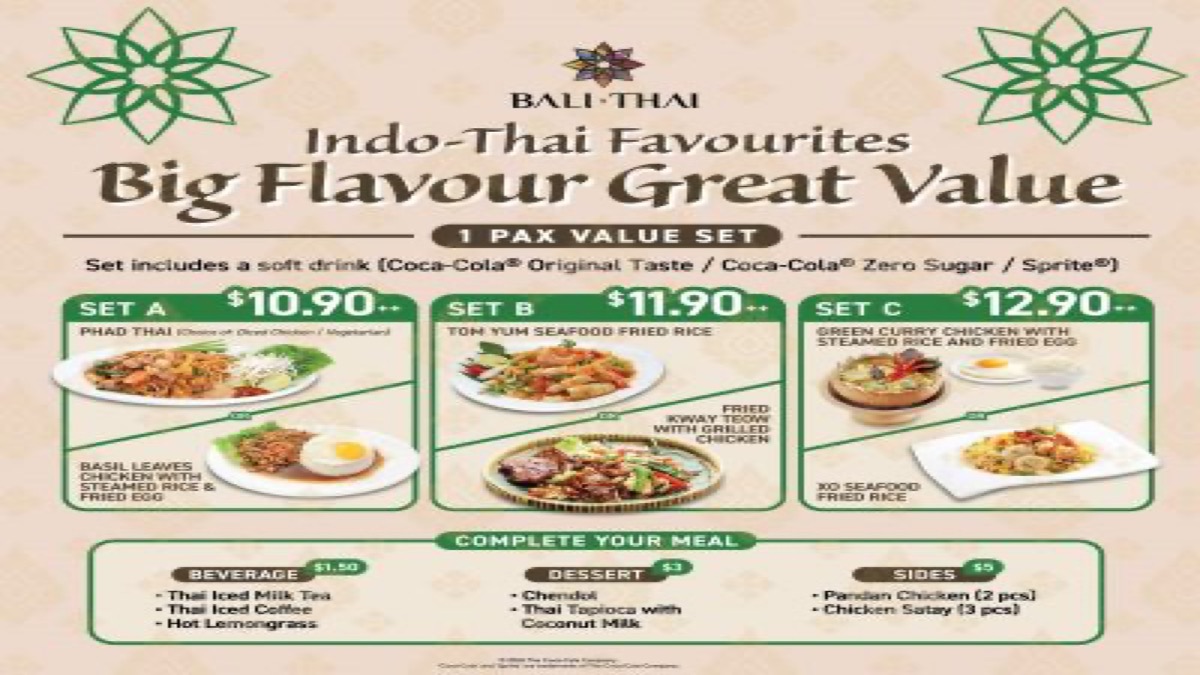 Bali Thai — 1-Pax Sets From $10.90++, 2-Pax Sets From $38++ (Ends 31 Jul 2026)