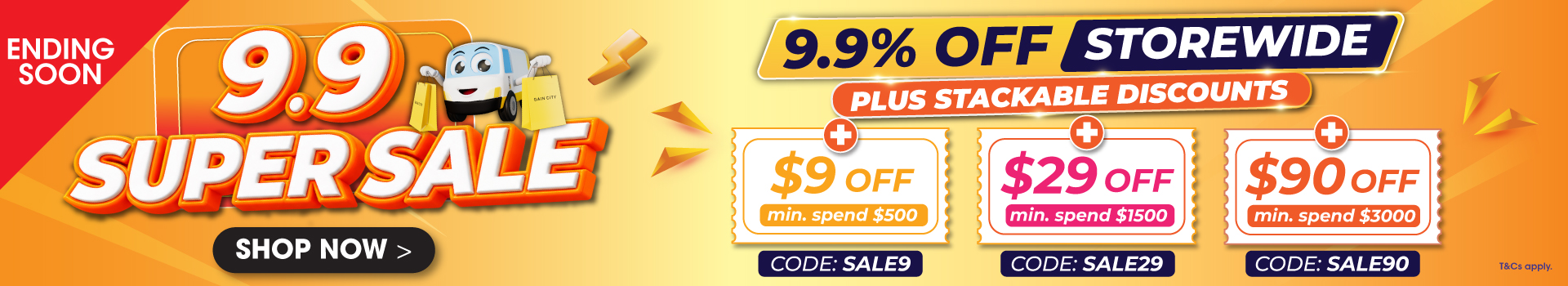 Gain City: 9.9% Comes Off in the Cart and the Codes Stack on Top, but the Window Shuts Tonight